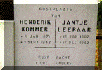 Grafsteen Jantje Leeraar (1867) & echtgenoot Hendrik Kommer te Winschoten
