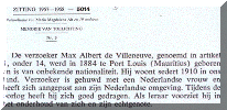 Memorie van Toelichting betreffende Max Albert de Villeneuve, echtgenoot van Koosje Leeraar (1889)
