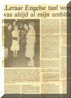 Uit de Sneeker Nieuwsblad van 26 juni 1980, waarin het afscheid van Heiman Leeraar (1917) als Engelse leraar wordt vermeld.