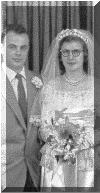 Trouwfoto Dorothy Mae Leerar en Gary Lynn Studer in 1954