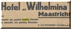 Advertentie in het Nieuw Israëlitisch Weekblad van 7 september 1934. Nieuwjaarswensen betreffen dus Joods Nieuwjaar en namens het Hotel Wilhelmina die door Joseph Sanders en Selma Leeraar werd uitgebaat.  
