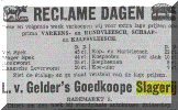 Advertentie in het Nieuwsblad van het Noorden d.d. 4 juli 1940 van slagerij Jacob Philip Lazarus van Gelder aan de Rademarkt 5 te Groningen.